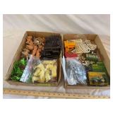 2 boxes of farm playset accessories animals, fence etc...