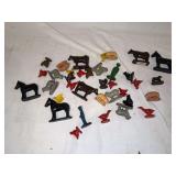 Quantity of vintage hard rubber farm animals plus two large Hereford bulls No one