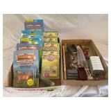 Several packages of new farm animals winners choice Blue ribbon brands and some miscellaneous fencing and model building components