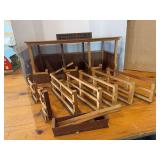 Large plywood and masonite barn or horse stable and accessories as shown
