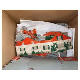 Baseboard building playset unidentifiable maker buildings fence vehicles etc