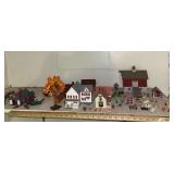 Miniature farm buildings and animals, resin, plastic and wood