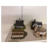 4 miniature cast resin classic barns Ertl and Bartley