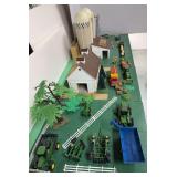 Modern Farmstead, twin silos and unloading shed, corncrib, 1/64 toys and other accessories custom built