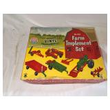 Auburn toys soft rubber like vinyl unbreakable number 551 farm implement set box and contents appears new in the box