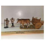First Legion cast metal Ox cart and 2 Del Prado figures