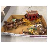 Stage coach and figures plastic
