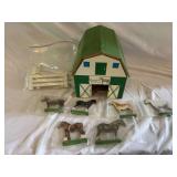Percheron Stallions masonite barn and cutout animals