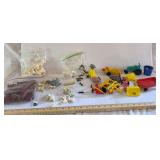Two plastic containers of farm animals, implements, and accessories as shown