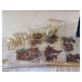 One plastic containers of farm animals, implements, and accessories as shown