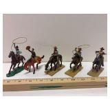 5 cast metal mounted cowboys Minimen?