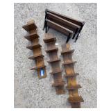 Six wall hanging shelving units