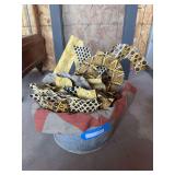 Galvanized pail with 20+ metal cut out letters