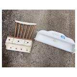 Chair made into shelf and white shelf