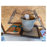 Antique saw milkpail magnet board