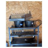 Decorative metal items, including chickens