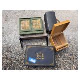 Vintage spice racks wooden file box, shelf