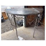 Metal half round hall table