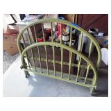 Full-size metal bed frame, headboard, footboard, and rails
