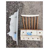 Chair made into a wall shelf and decorative mantle shelf