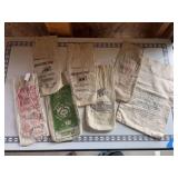 Vintage canvas lead shot bags and money bag