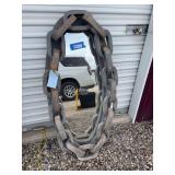 Large Oval wood chain wall mirror