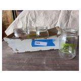 Vintage looking wooden tote with set of four Swampwater pint jars