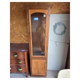 Oak Display cabinet glass panel on both sides is broken
