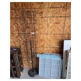 Swivel card display rack, and large assortment of what appears to be shelves from a commercial freezer