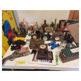 Large assortment of home decor items plus binoculars, Avon etc...