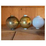 3 lightening rod balls 1 white, 2 gold