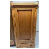 Antique oak  single door wardrobe converted to cupboard 22D x 36L x 78H