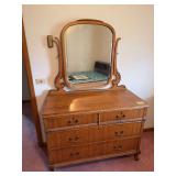 20D x 45L x 68H drawer dresser w wishbone mirror
