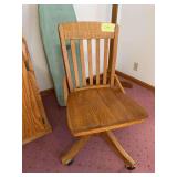 Antique oak desk chair
