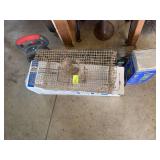 Small animal cage, 2 gallon sprayer, power stake, Craftsman blower (runs, but won’t shut off)