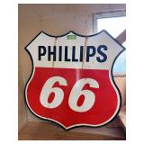4' Phillips 66 2 sided porcelain shield sign Excellent condition.