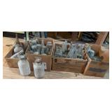 Various jars and bottles, 4 boxes