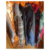 Men’s North Fork ski jacket size large and ski jacket size XL, plus additional extra large lightweight jackets
