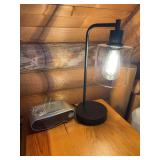 Two matching table lamps - touch lamps with USB and alarm clock