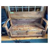 Rustic Barnwood style lift seat storage bench 56 x 20