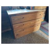 Three drawer, solid wood, rustic dresser - 40 x 21 x 31