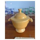 Fiesta covered sugar, does appear to have small factory glaze defect on underside of a handle