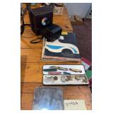 Vintage magazines, Pontiac car mirror, watches, pocket knives, tokens, Kodak instant camera