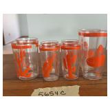 Fiesta Mexicana go-along glasses, (8) orange