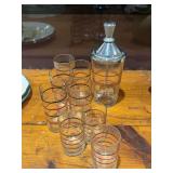 Red and black striped glasses w similar drink mixer