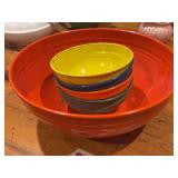 Fiesta go-along metal popcorn set, well loved