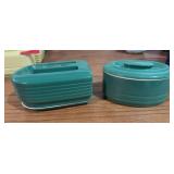 Two Hall China Co made exclusively for Montgomery Ward & Co refrigerator dishes