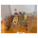 Vintage kitchen includes juicers, rolling pin, chopper, measuring cups, etc