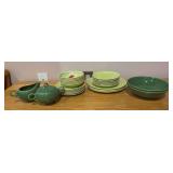 Universal Potteries Ballerina dishes, forest green and chartreuse