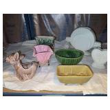 Seven pieces of pottery